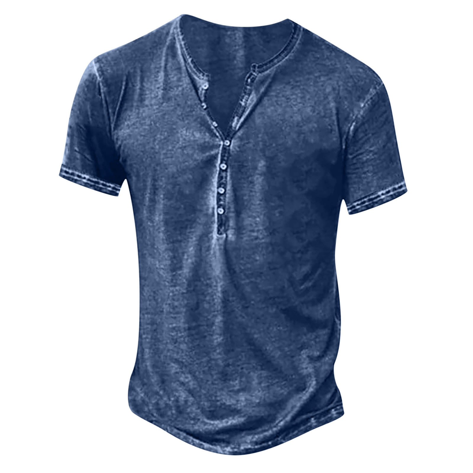 Men's Cotton Vintage Henley Short Sleeve Tee