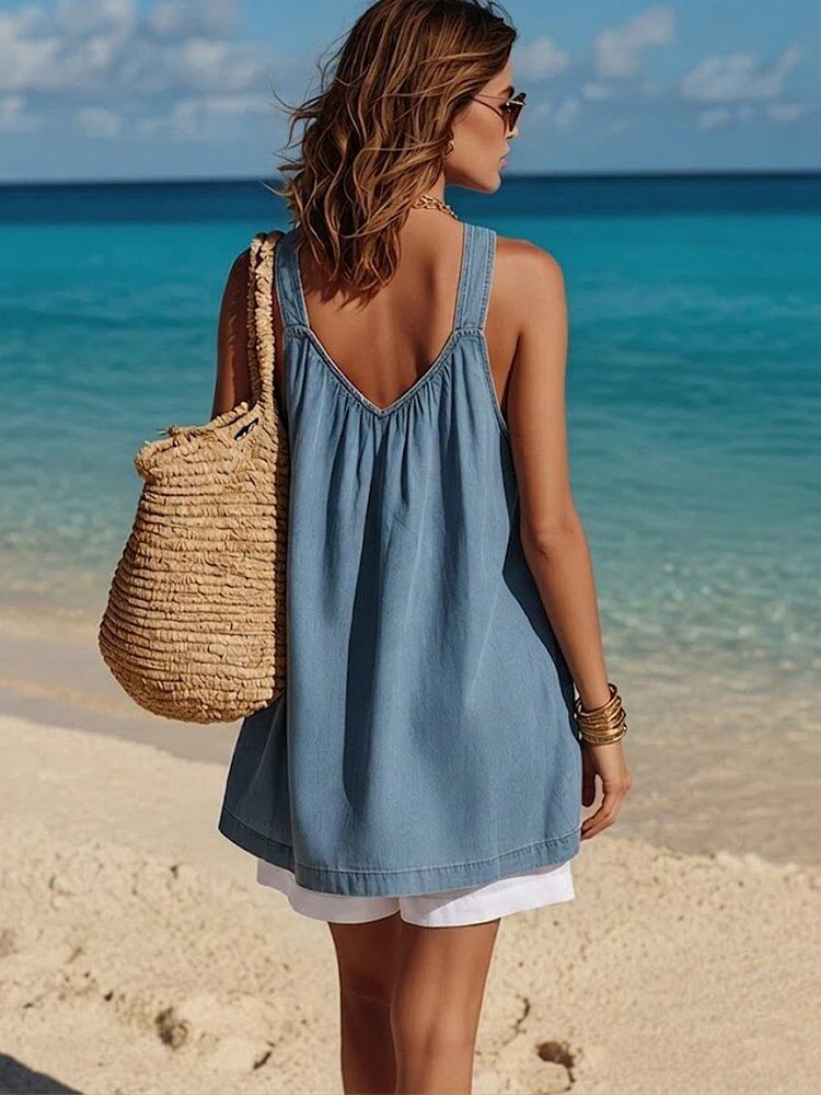 Women's Casual V-Neck Loose Sleeveless Camisole Top