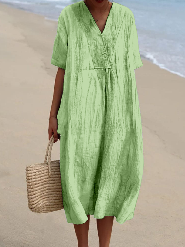 Vintage Plain Loose Dress