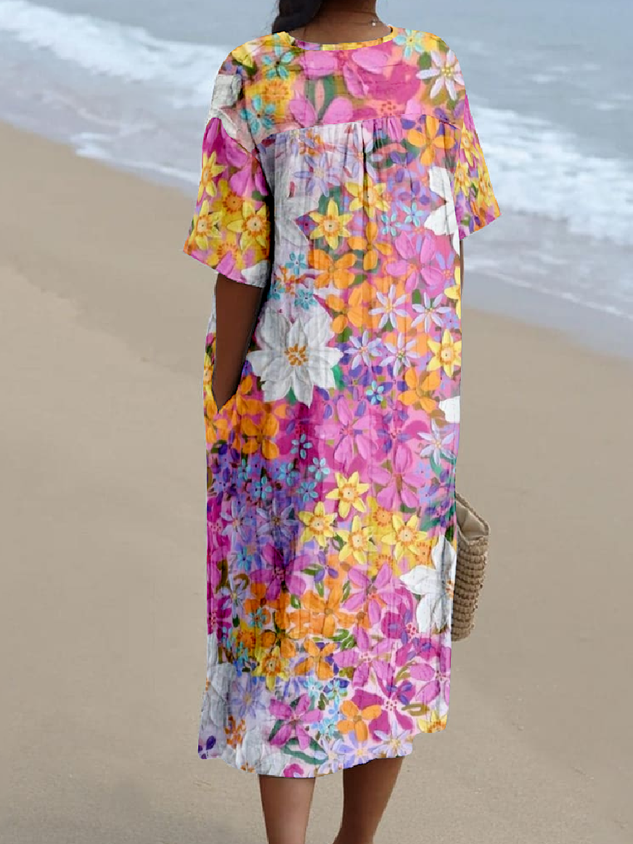 Vintage Tropical Loose Dress