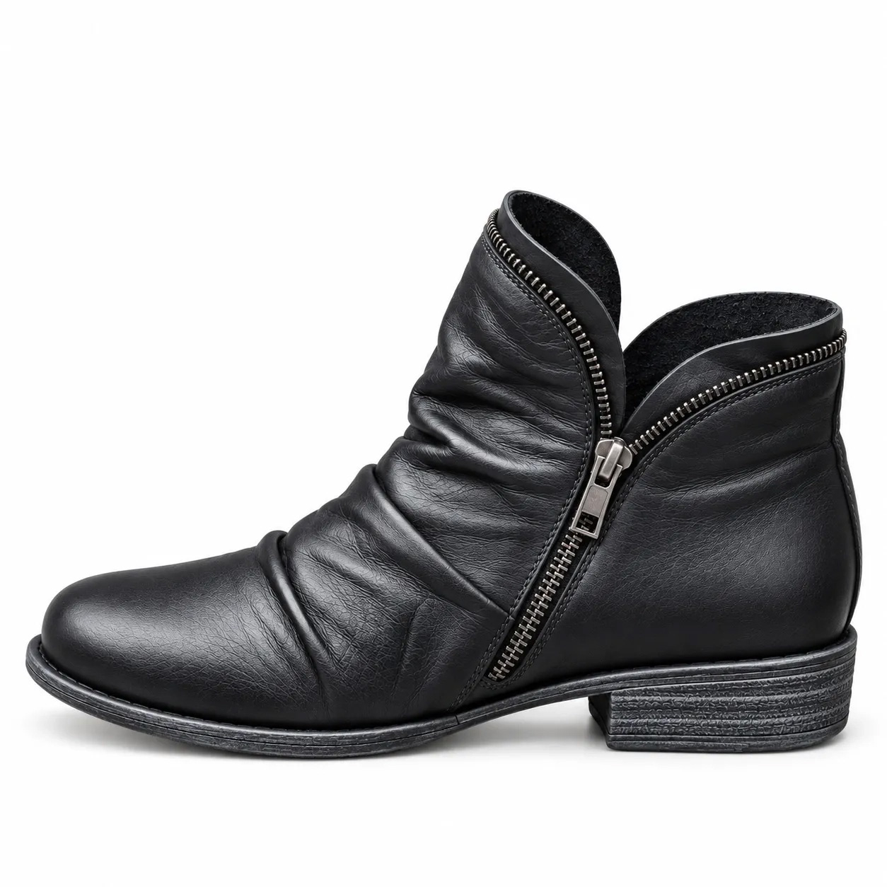 Women's Side Zipper Orthopaedic Leather Ankle Boots | Joint-Relief