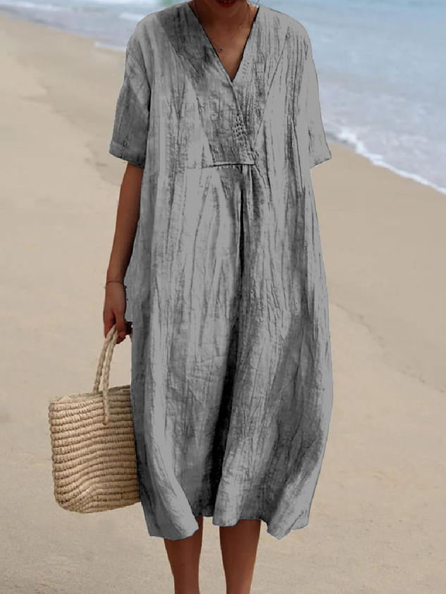 Vintage Plain Loose Dress