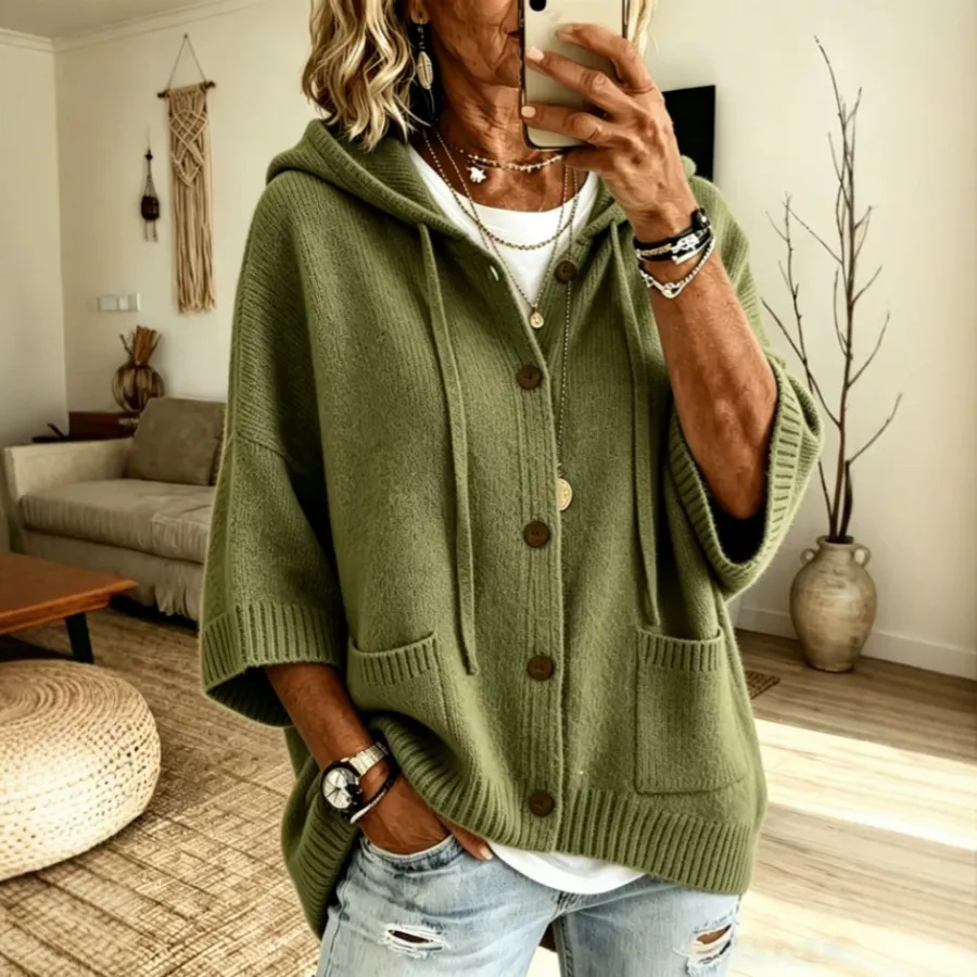 CLEARANCE SALE🔥 Women's casual Hoodie Cotton Plain Long Sleeve Comfy cardigan