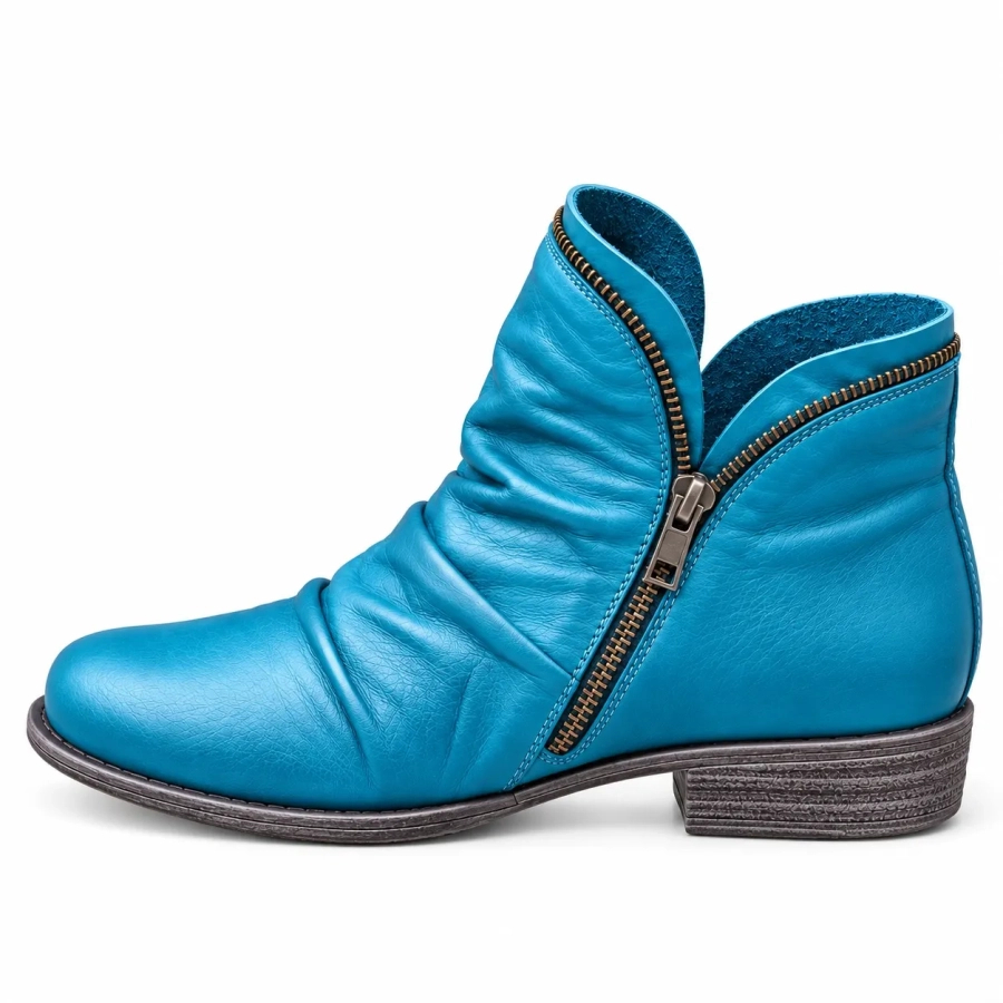 Women's Side Zipper Orthopaedic Leather Ankle Boots | Joint-Relief