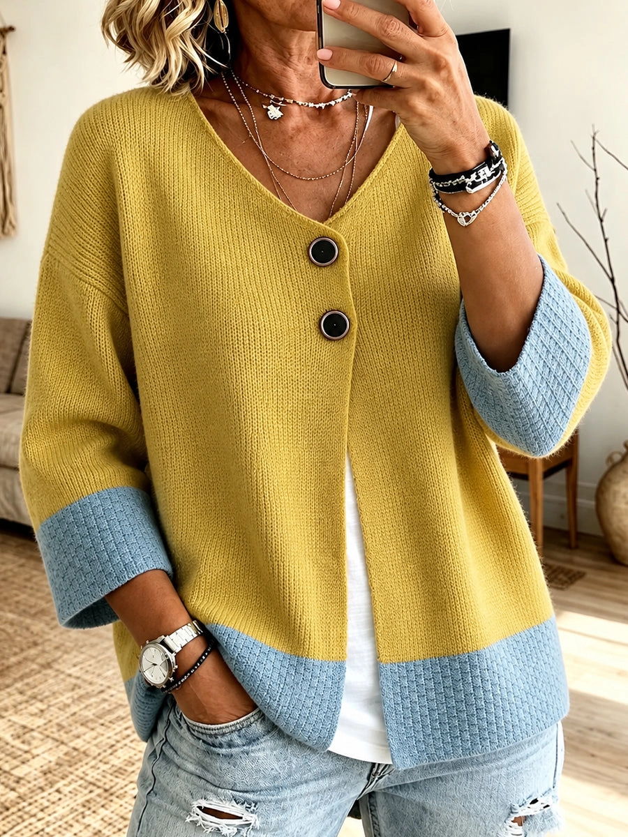 Color-block Knit Cardigan