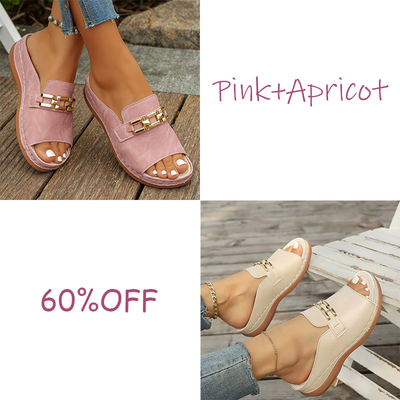 🎁 Last Day Special: 70% OFF 🎁Newly upgraded women's wedge-heeled platform orthotic slippers