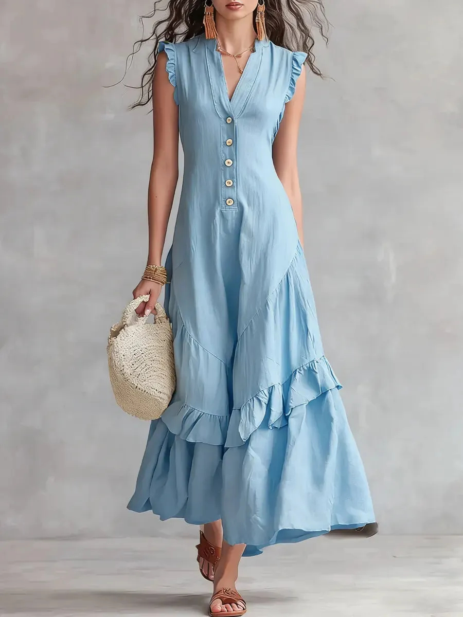 Women's Minimalist Cotton Linen Dress