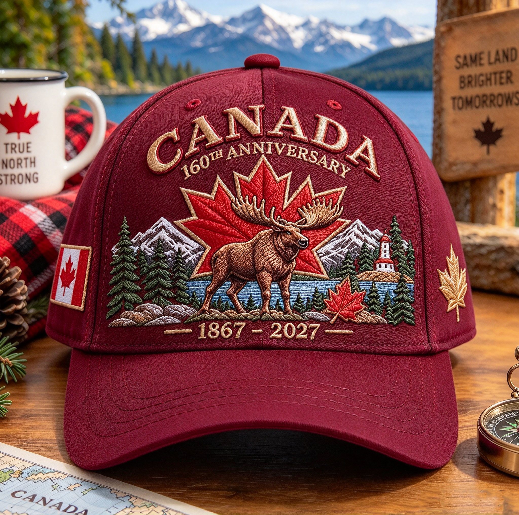 🔥🍁 Canada 160th Anniversary 1867–2027 - Premium Printed Heritage Cap Polyester • Detailed Printed • Comfortable Fit