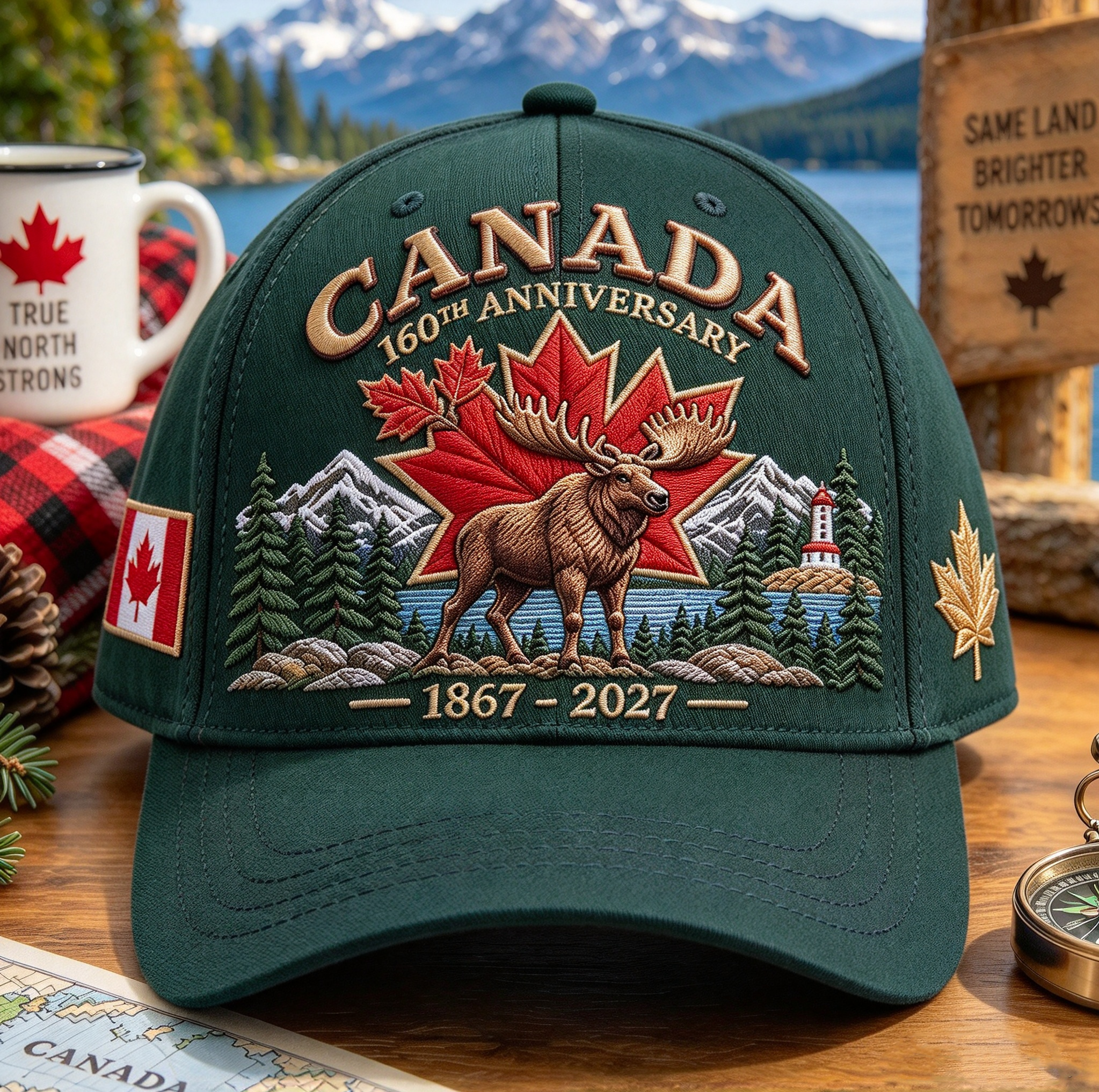 🔥🍁 Canada 160th Anniversary 1867–2027 - Premium Printed Heritage Cap Polyester • Detailed Printed • Comfortable Fit