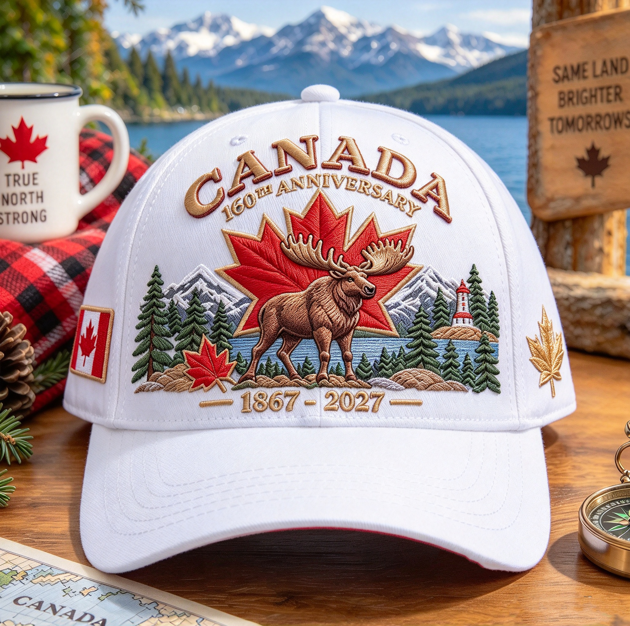 🔥🍁 Canada 160th Anniversary 1867–2027 - Premium Printed Heritage Cap Polyester • Detailed Printed • Comfortable Fit