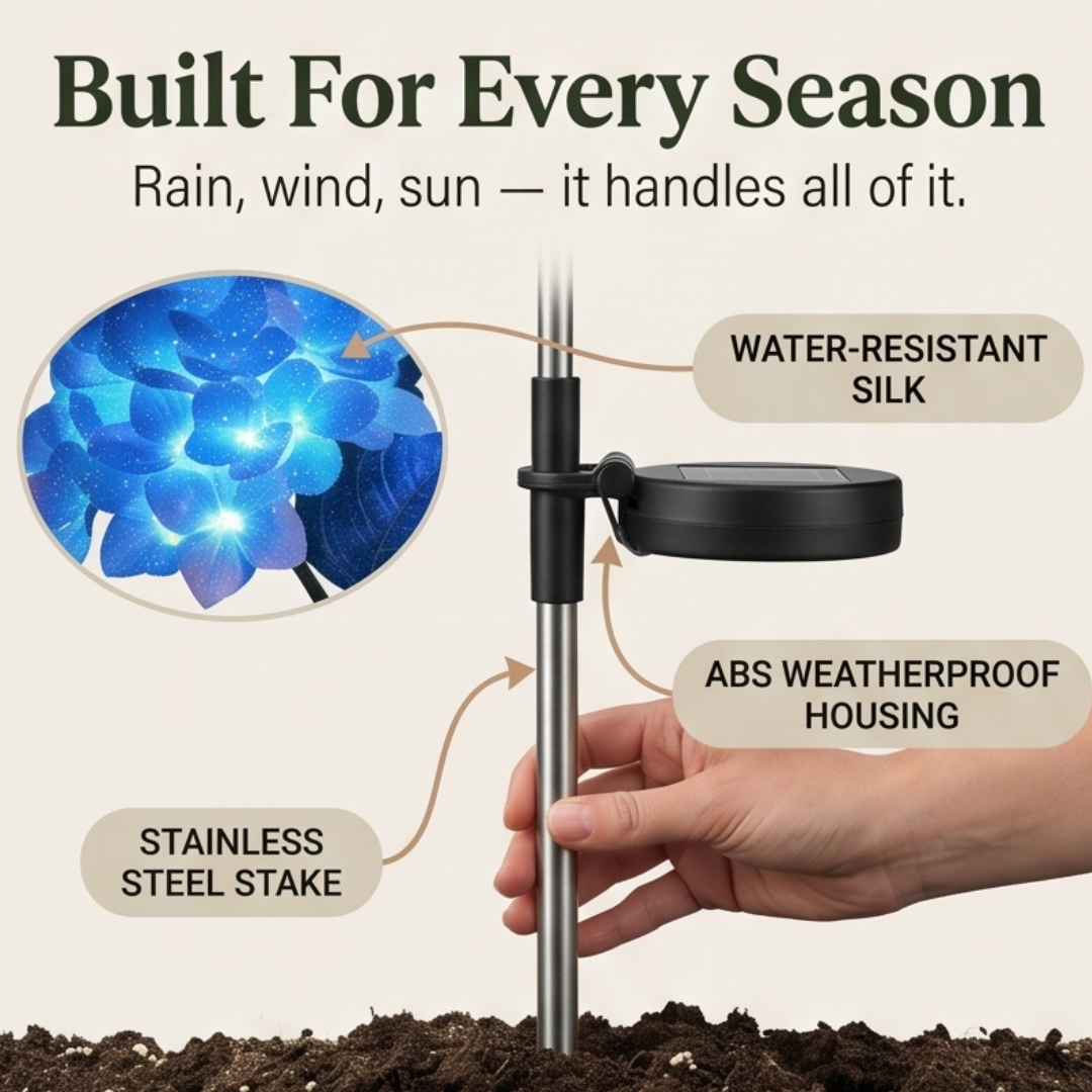 Solar Hydrangea Garden Lights (2-Pack)