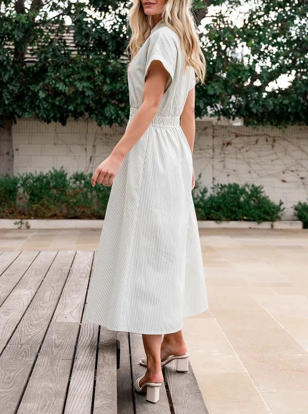 NEW V-Neck Striped Aiden Dress