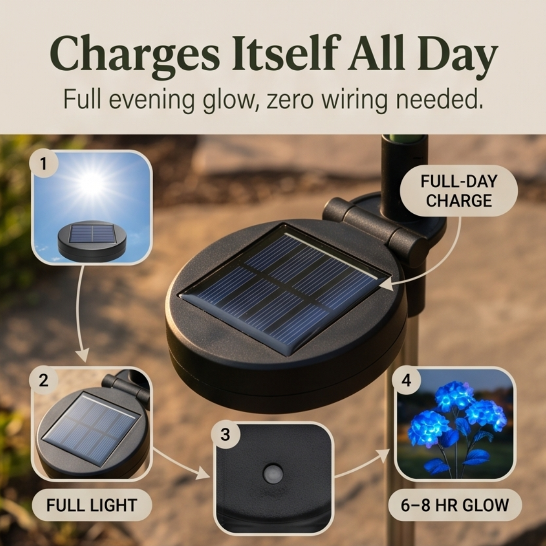 Solar Hydrangea Garden Lights (2-Pack)