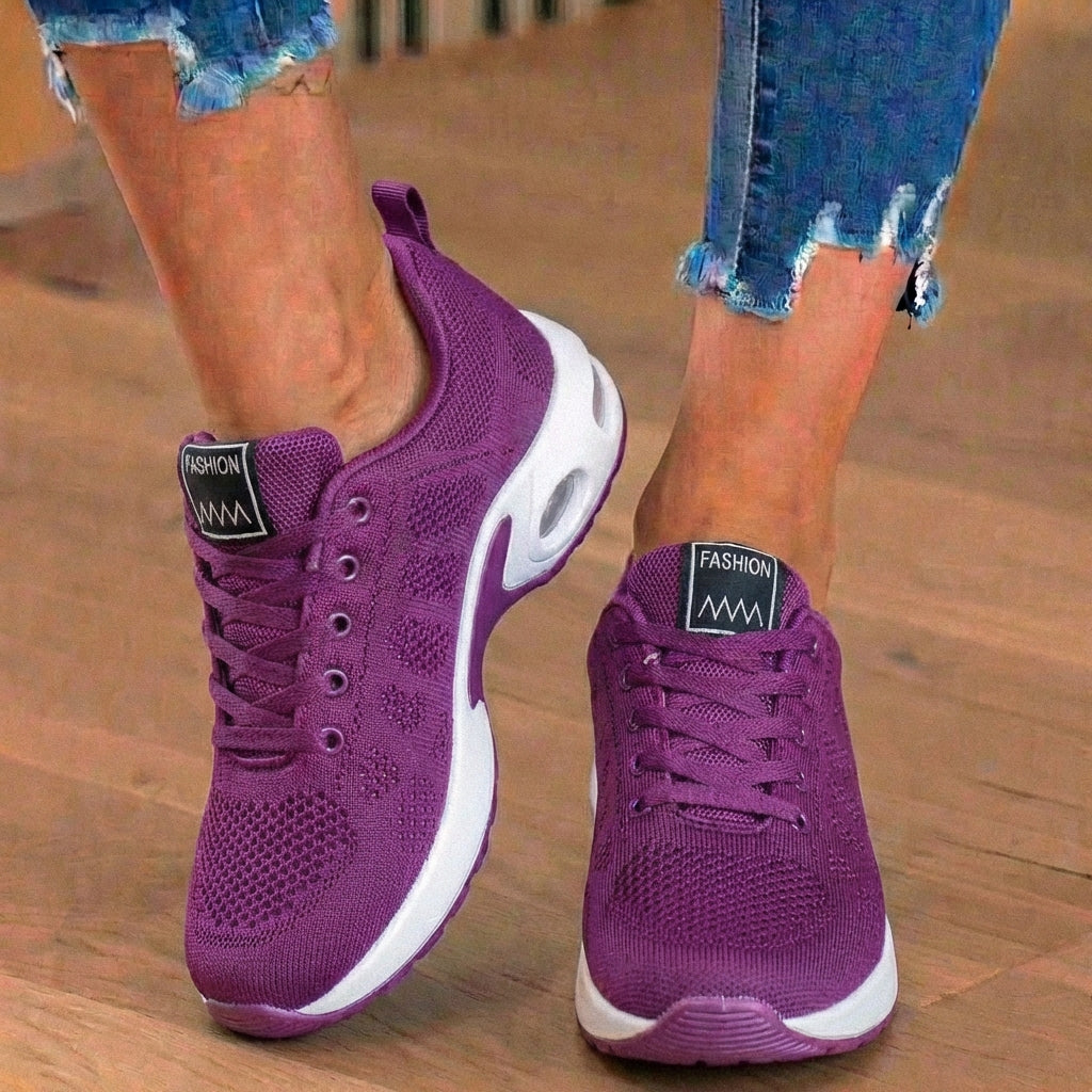 Women's Orthopedic Mesh Athletic Sneakers - Gradient Color & Air Cushion Sole
