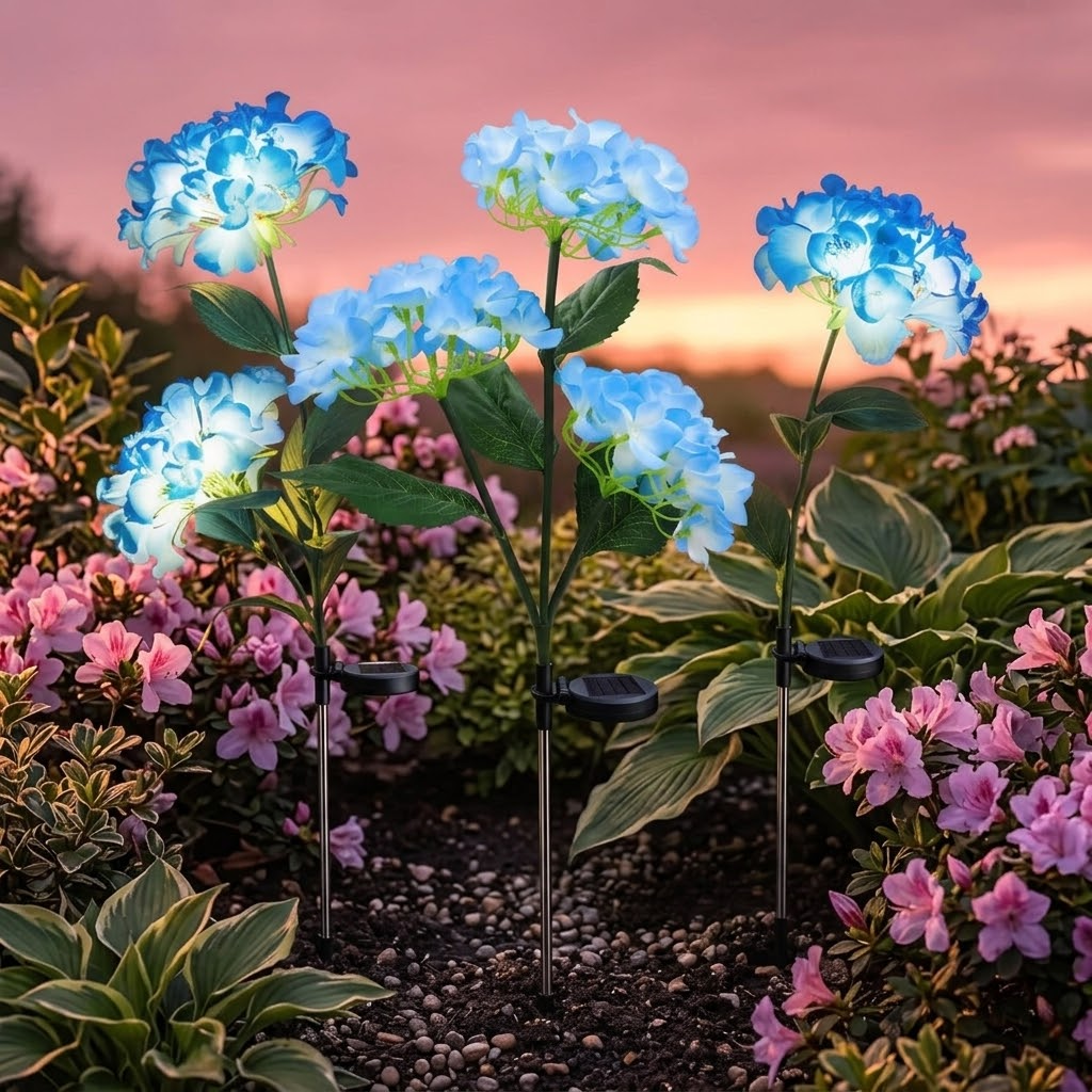 Solar Hydrangea Garden Lights (2-Pack)