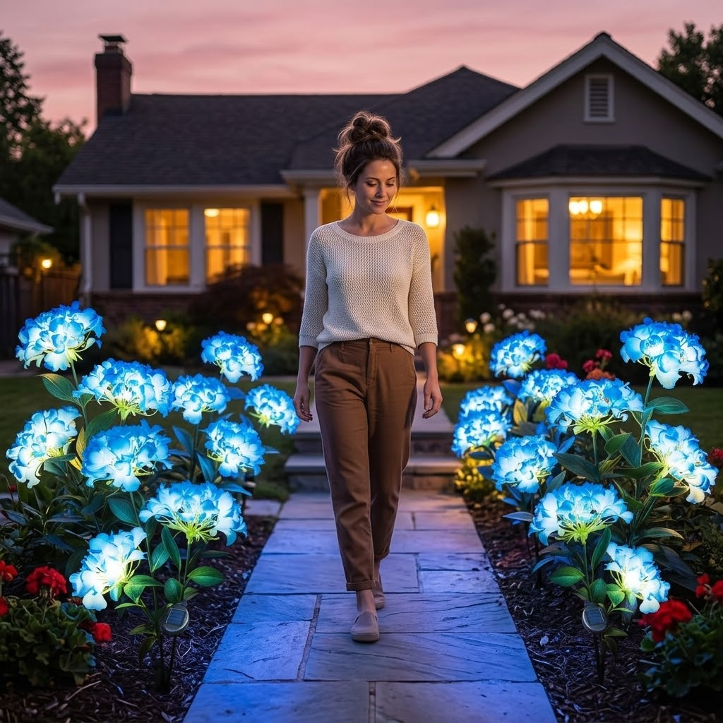 Solar Hydrangea Garden Lights (2-Pack)