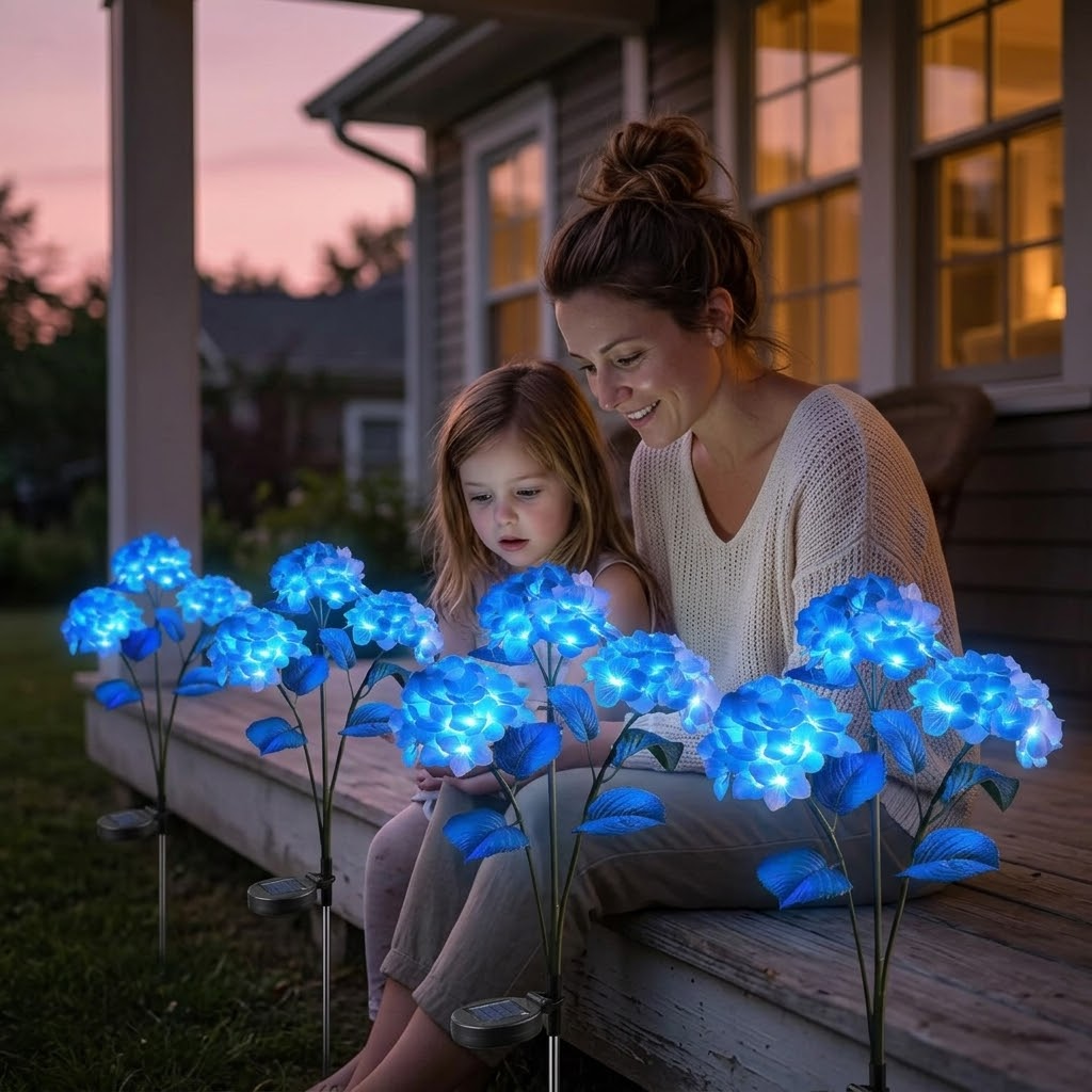 Solar Hydrangea Garden Lights (2-Pack)