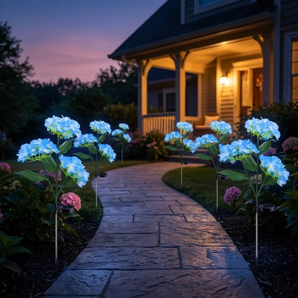 Solar Hydrangea Garden Lights (2-Pack)