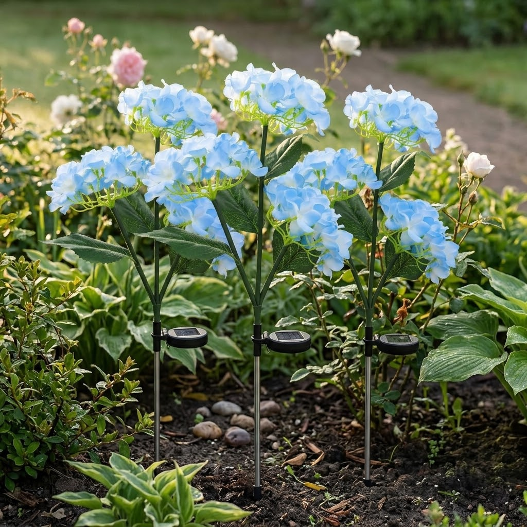 Solar Hydrangea Garden Lights (2-Pack)