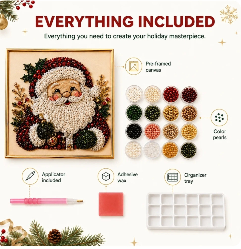  🎄 3D Christmas Pearl Art Kit 🎅 