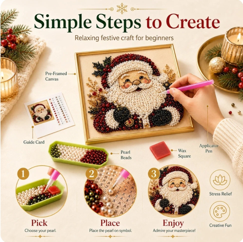  🎄 3D Christmas Pearl Art Kit 🎅 