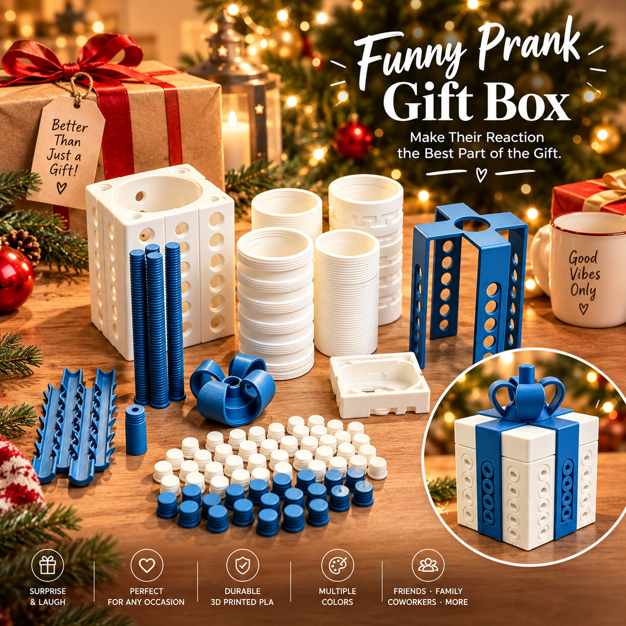 🤪 Funny Prank Surprise Gift Box 3D Ornament 🎁