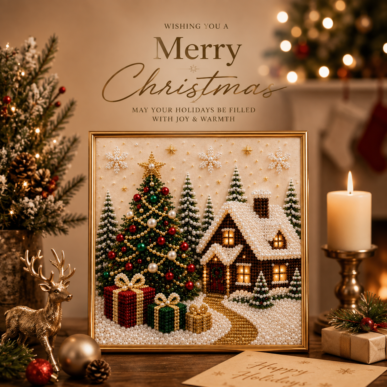 🎄 3D Christmas Pearl Art Kit 🎅 | Outdoor Version