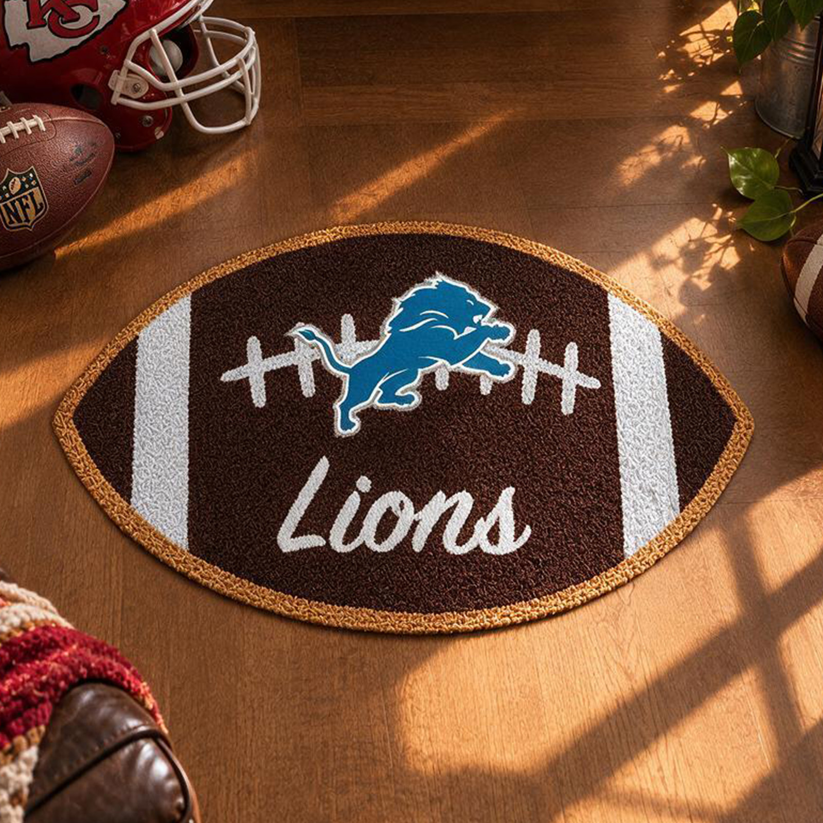Custom American Football Football Team Inspired Tufted Doormat - Game Day Entryway & Man Cave Floor Mat