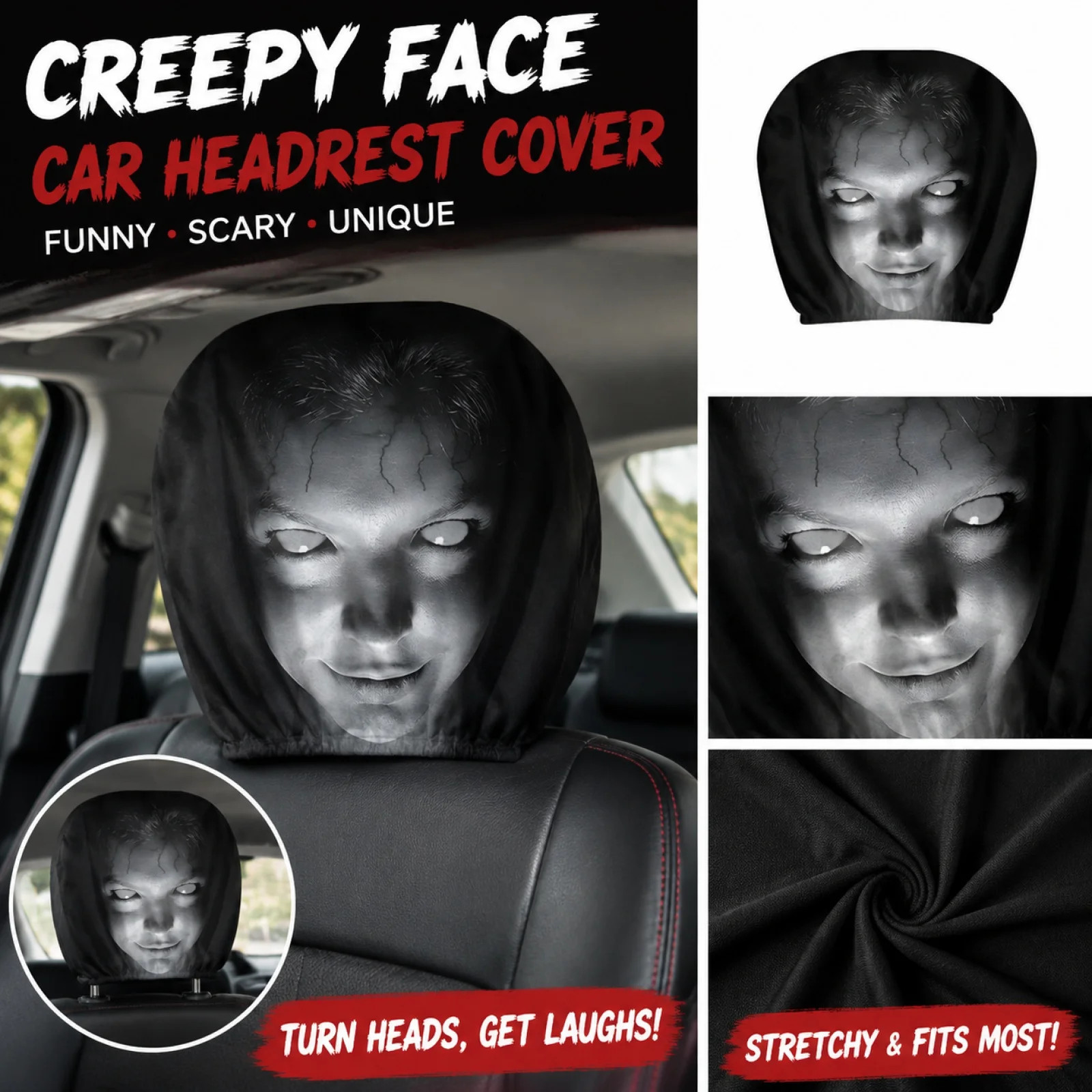 Halloween Decor Car Headrest Covers Funny