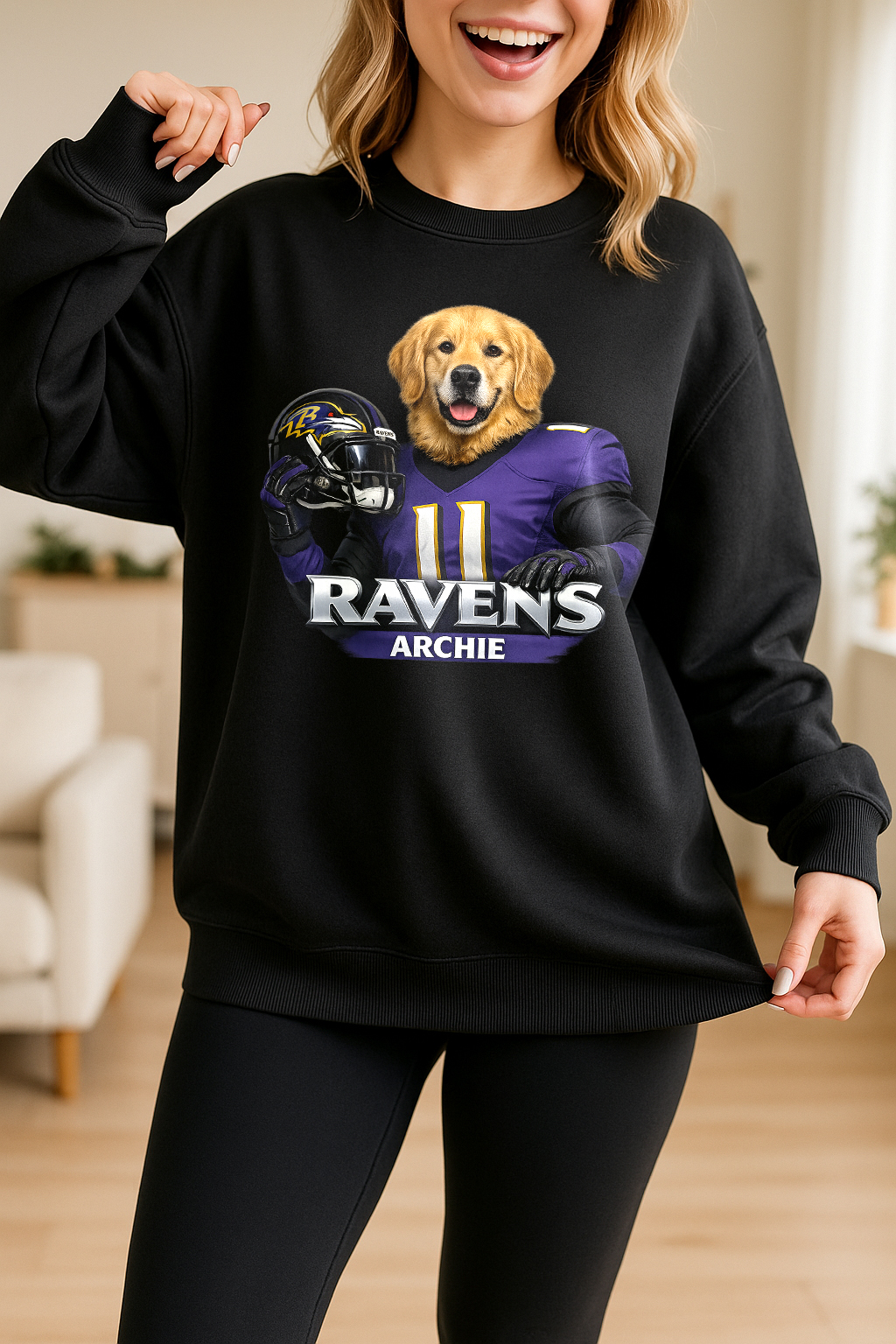Personalized American Football Pets Jersey Sweatshirt 🏈