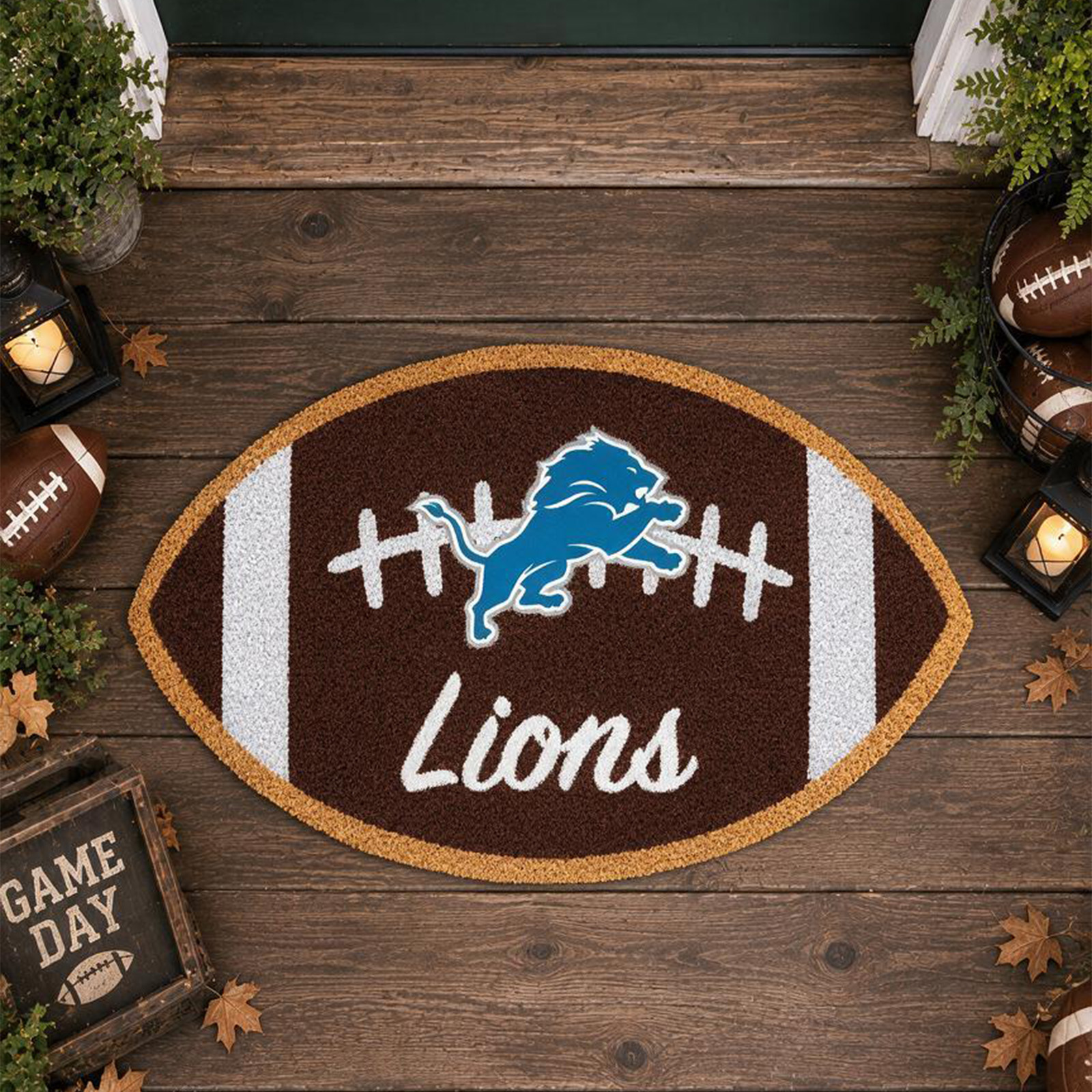 Custom American Football Football Team Inspired Tufted Doormat - Game Day Entryway & Man Cave Floor Mat