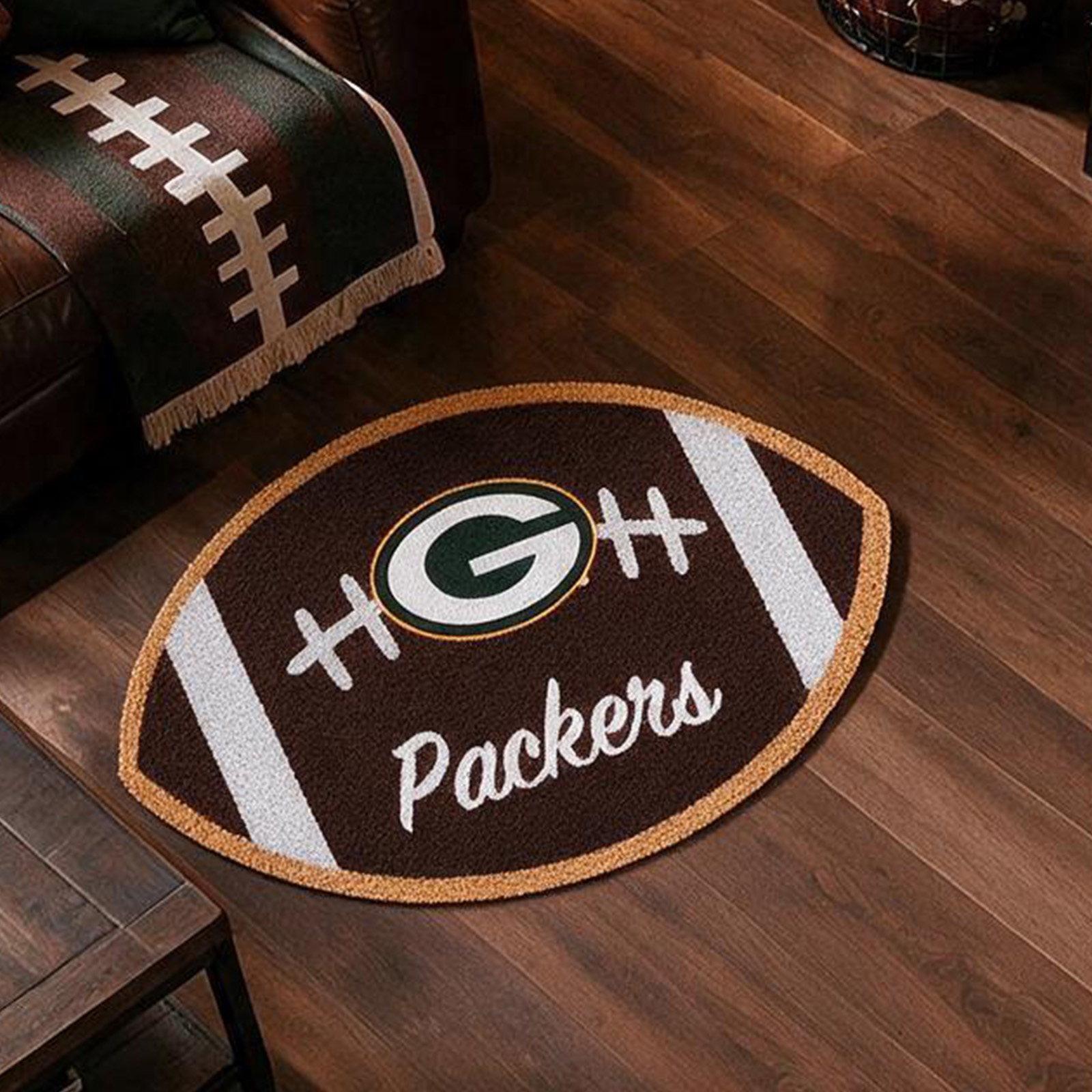 Custom American Football Football Team Inspired Tufted Doormat - Game Day Entryway & Man Cave Floor Mat