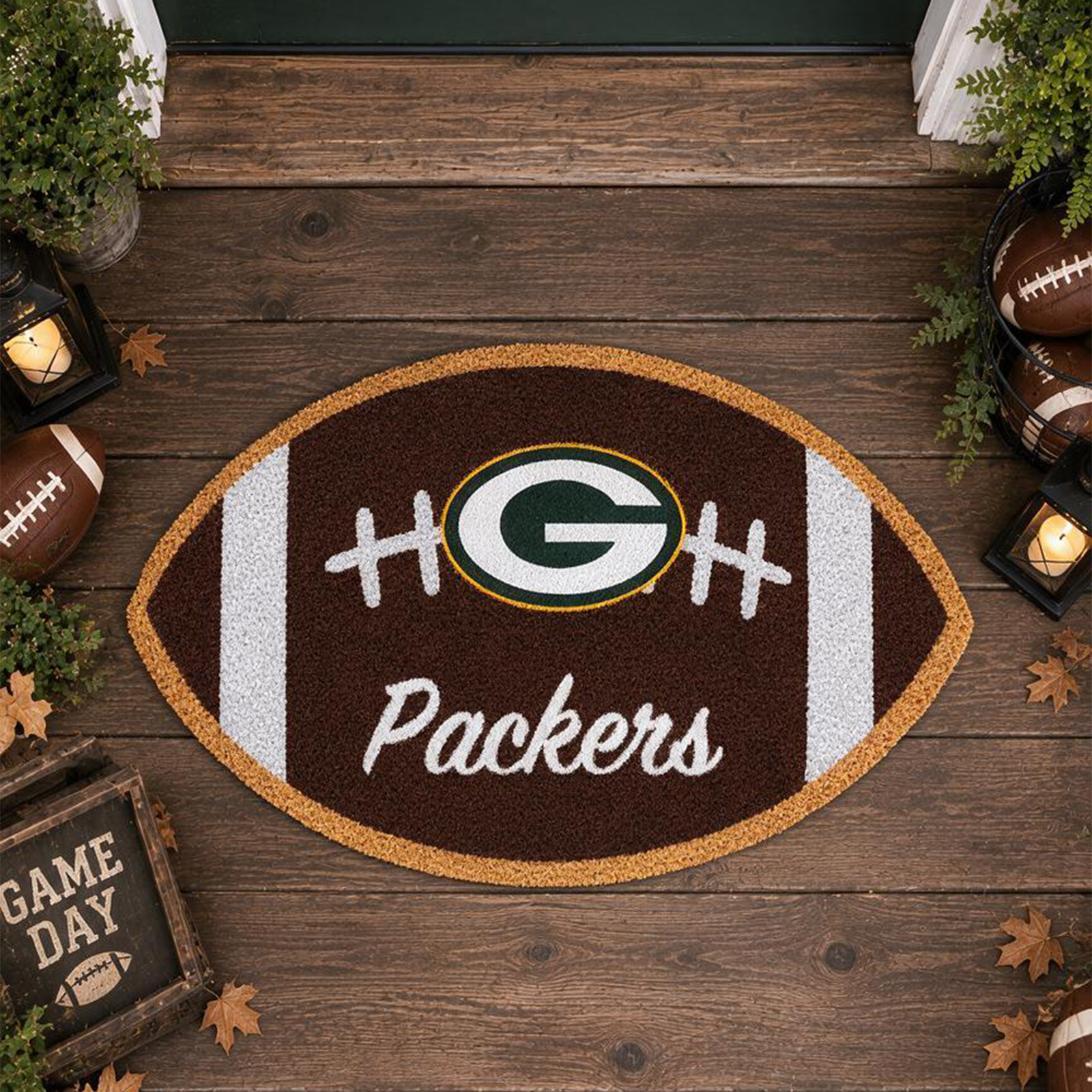 Custom American Football Football Team Inspired Tufted Doormat - Game Day Entryway & Man Cave Floor Mat