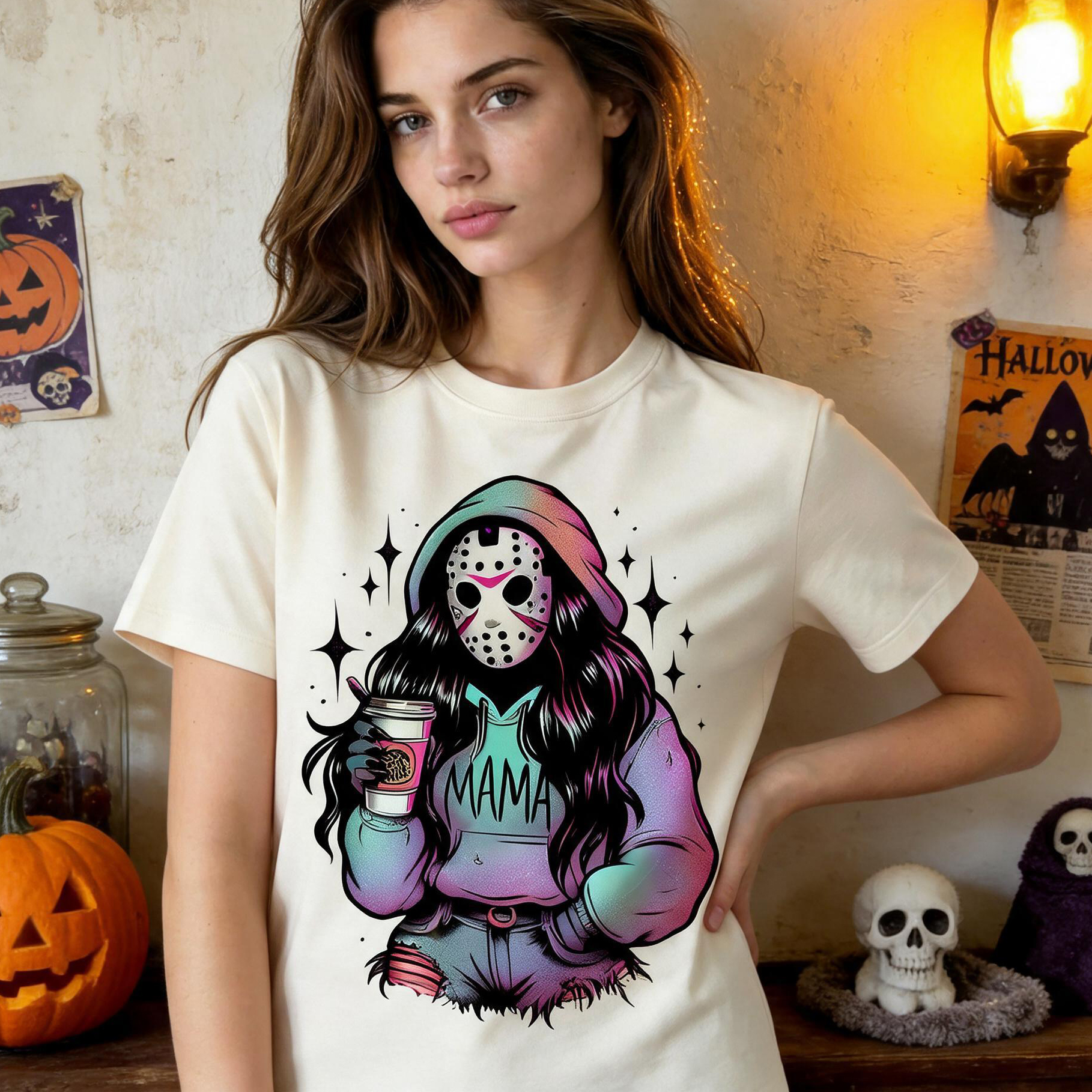 Custom Horror Spooky Mama Dad Sweatshirt For Halloween