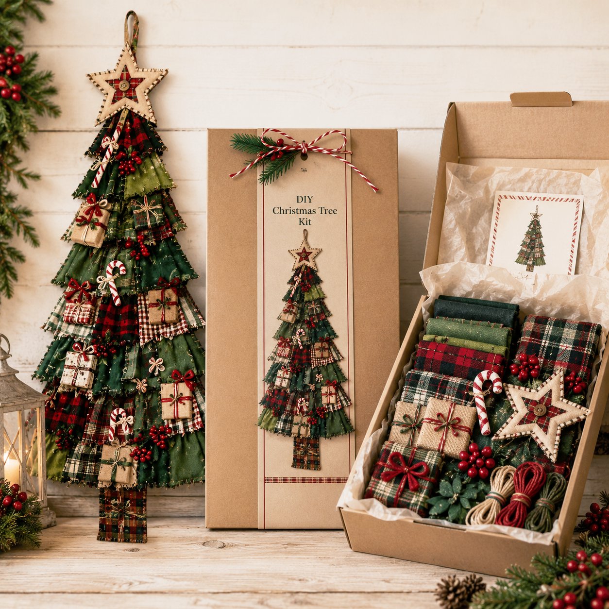 ⏳ Last Day 49% OFF – 🎄Friendly DIY Oversized Patchwork Christmas Tree Door Hanging Kit