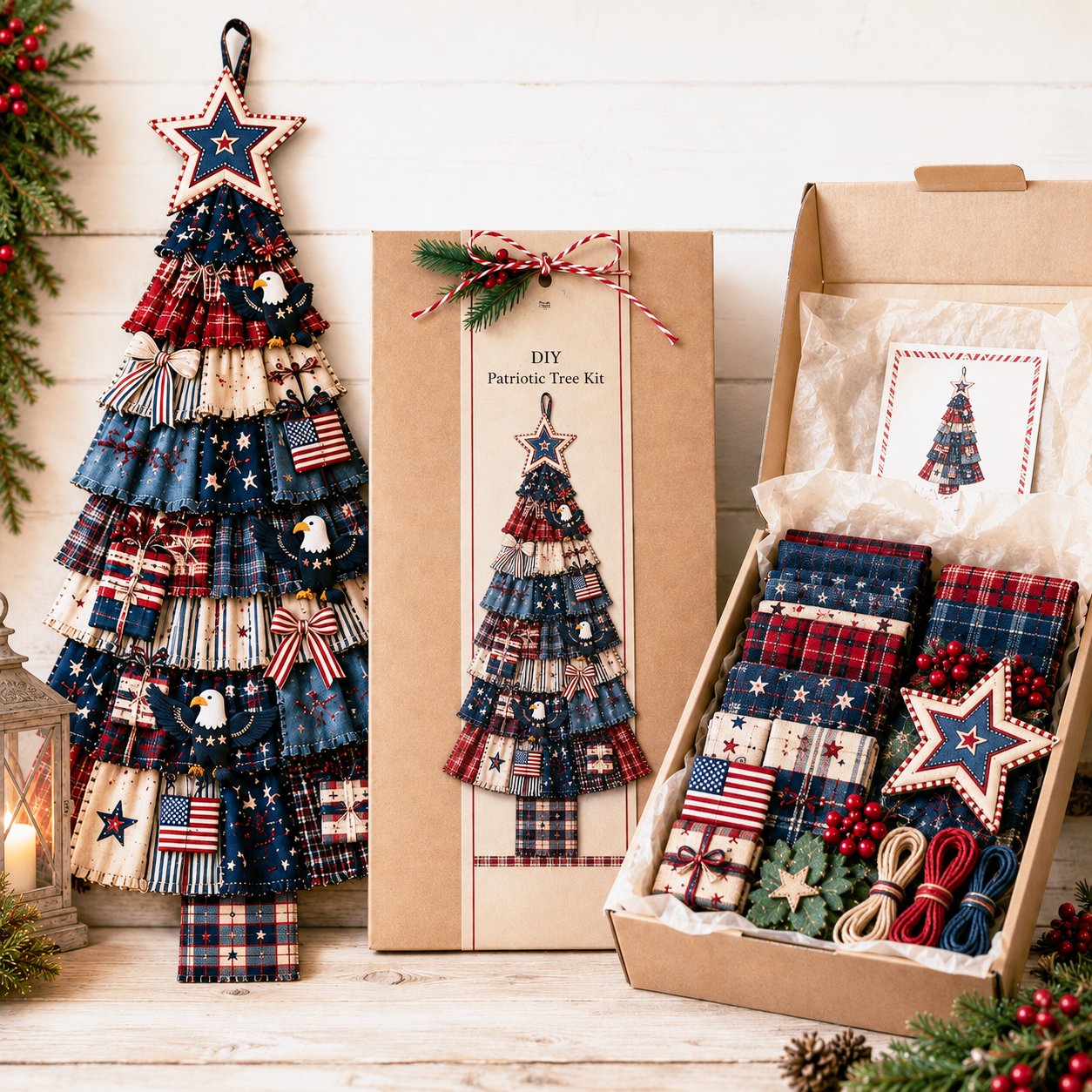 ⏳ Last Day 49% OFF – 🎄Friendly DIY Oversized Patchwork Christmas Tree Door Hanging Kit
