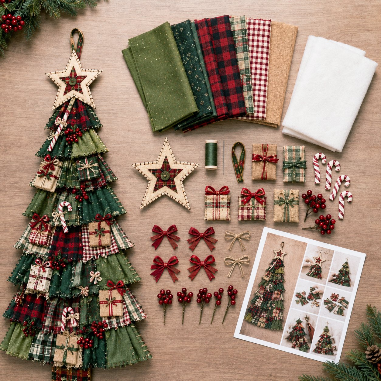 ⏳ Last Day 49% OFF – 🎄Friendly DIY Oversized Patchwork Christmas Tree Door Hanging Kit