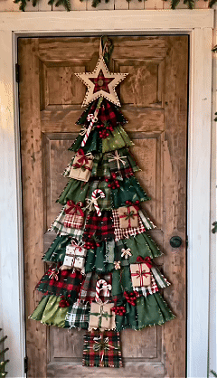 ⏳ Last Day 49% OFF – 🎄Friendly DIY Oversized Patchwork Christmas Tree Door Hanging Kit