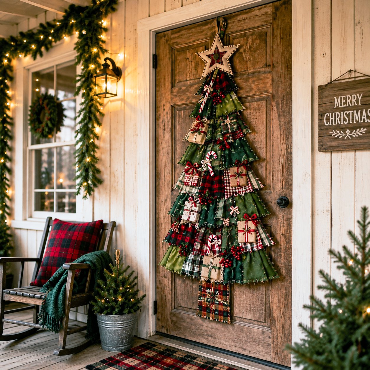⏳ Last Day 49% OFF – 🎄Friendly DIY Oversized Patchwork Christmas Tree Door Hanging Kit
