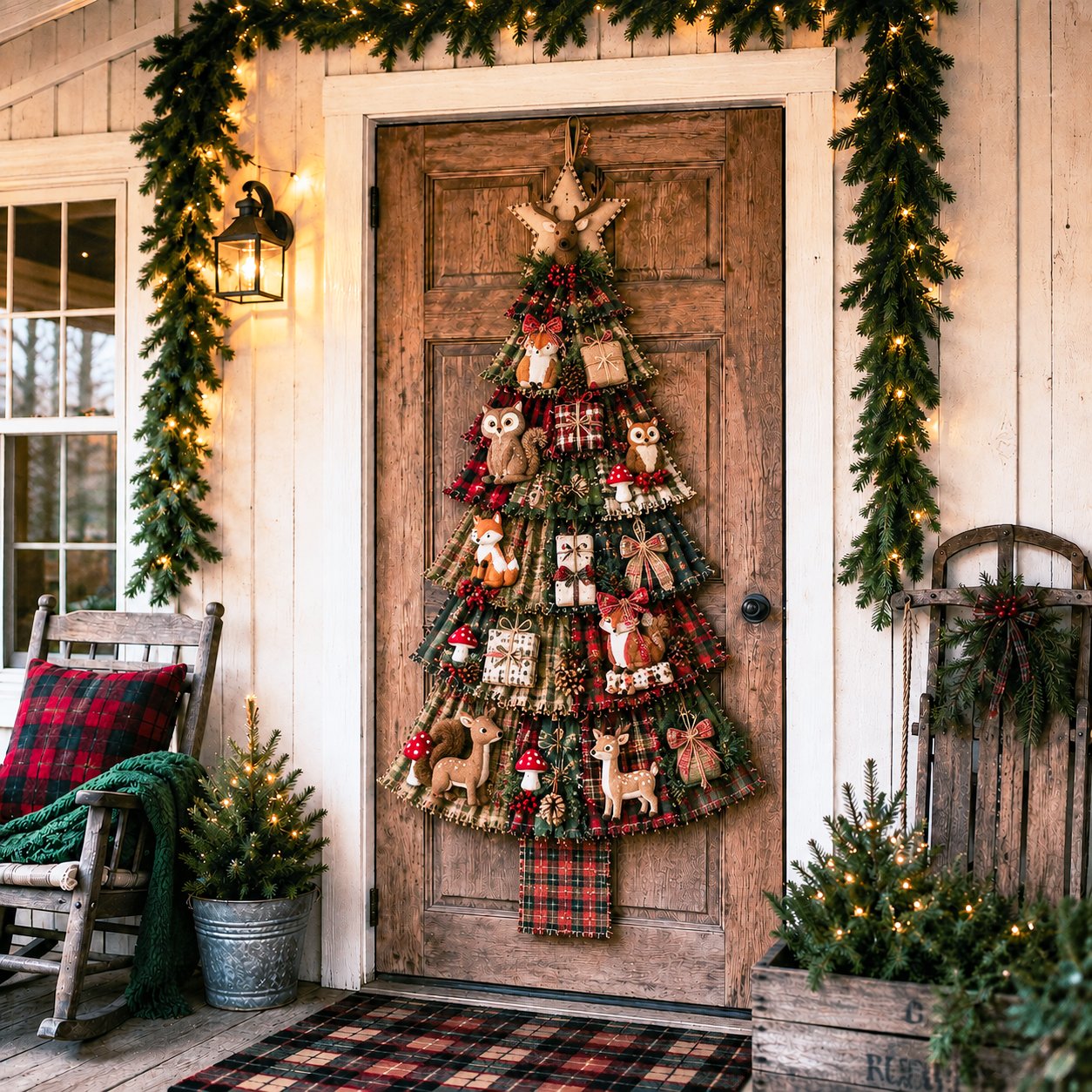 ⏳ Last Day 49% OFF – 🎄Friendly DIY Oversized Patchwork Christmas Tree Door Hanging Kit