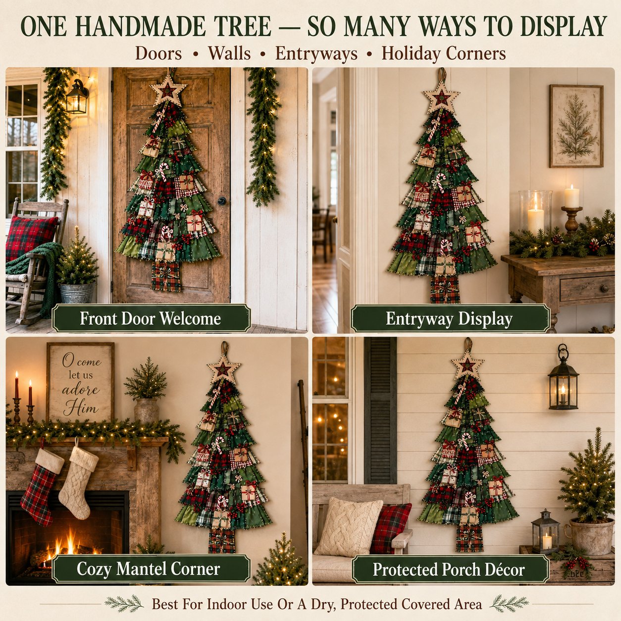⏳ Last Day 49% OFF – 🎄Friendly DIY Oversized Patchwork Christmas Tree Door Hanging Kit