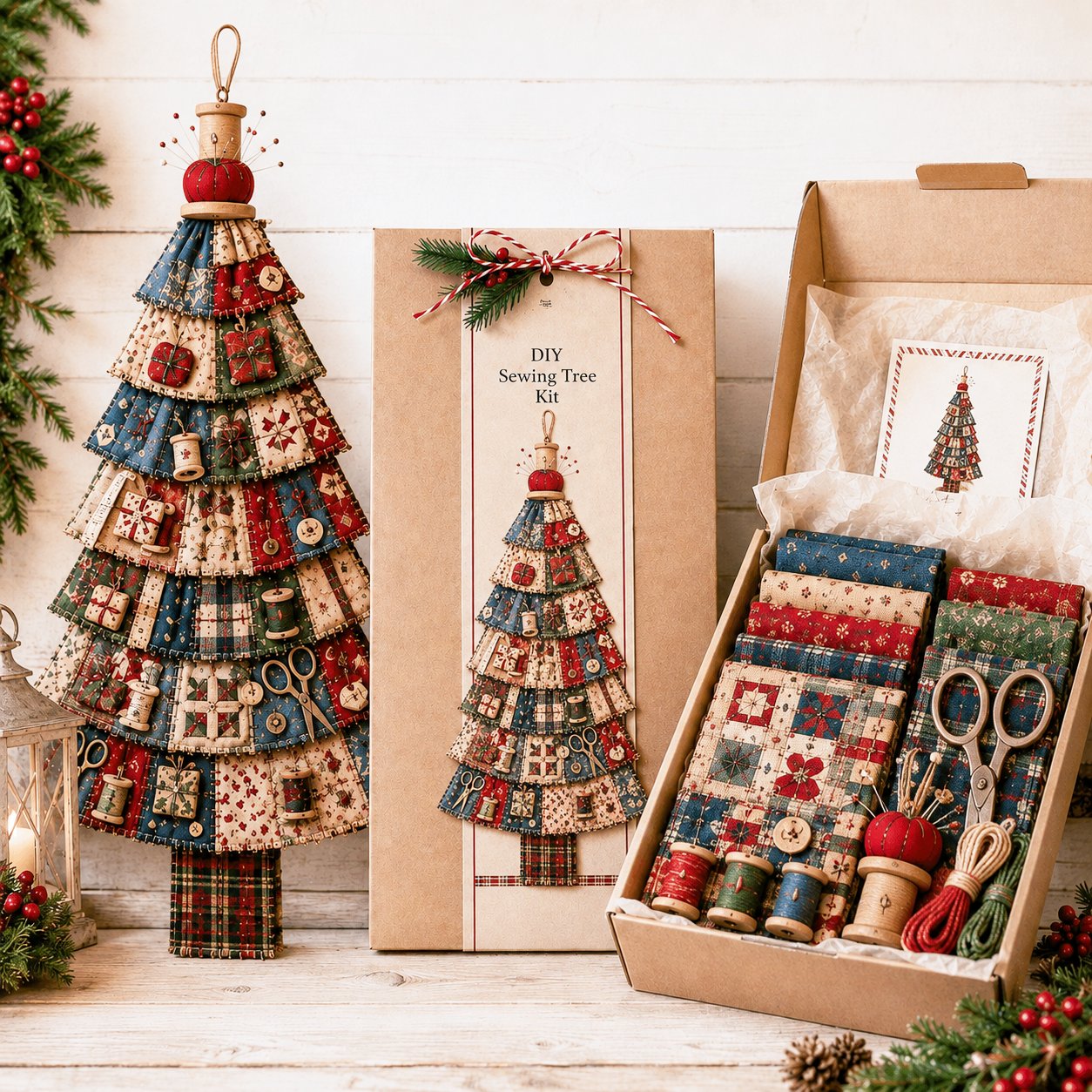 ⏳ Last Day 49% OFF – 🎄Friendly DIY Oversized Patchwork Christmas Tree Door Hanging Kit