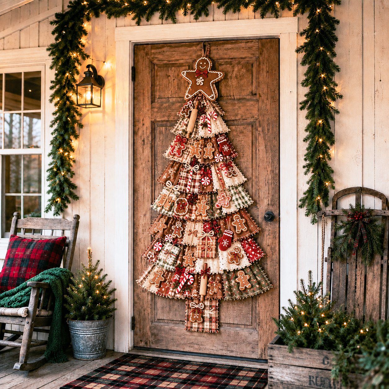 ⏳ Last Day 49% OFF – 🎄Friendly DIY Oversized Patchwork Christmas Tree Door Hanging Kit