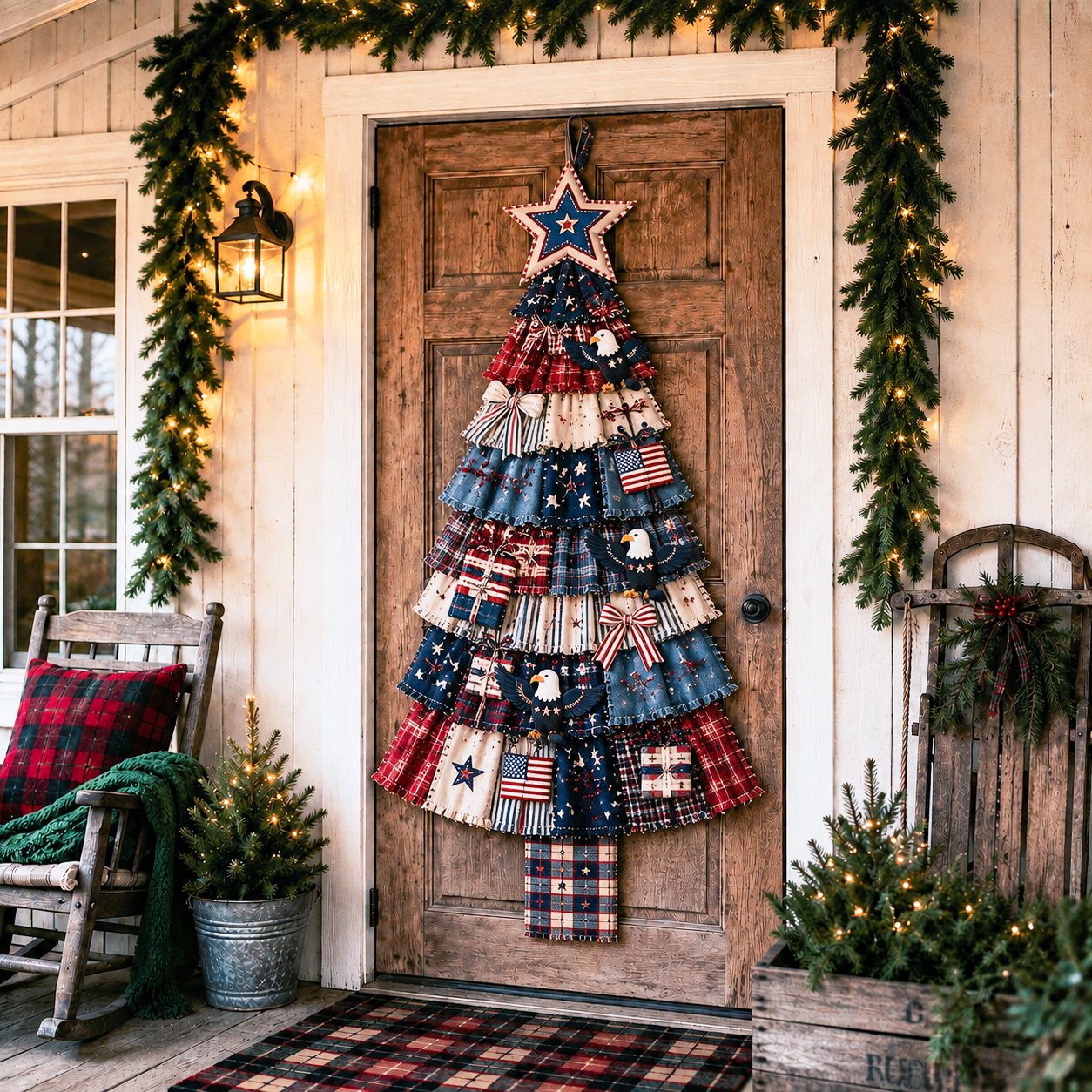 ⏳ Last Day 49% OFF – 🎄Friendly DIY Oversized Patchwork Christmas Tree Door Hanging Kit