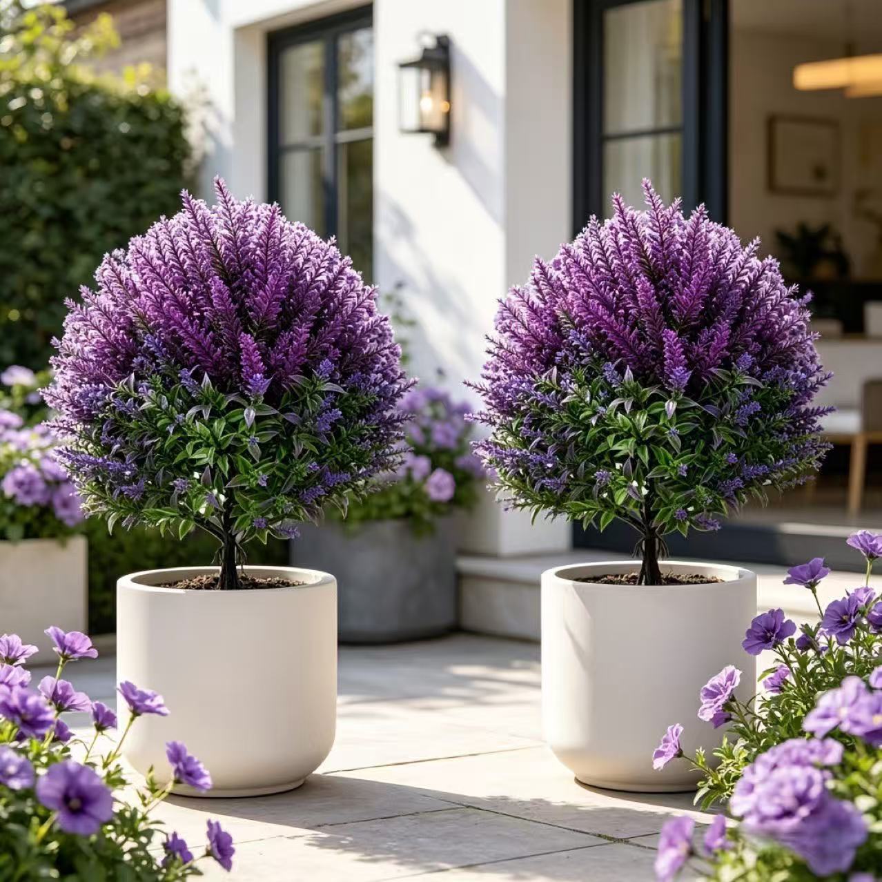 🏆Last Day 50% OFF💜🍀Lifelike Purple Faux Floral Topiary