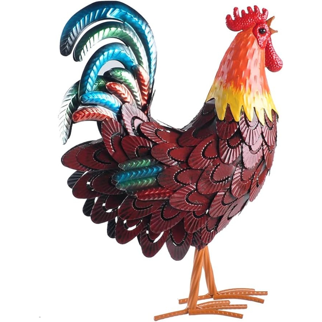 Handcrafted 3D Rooster Metal Statue | Metal Art | Holiday Gifts