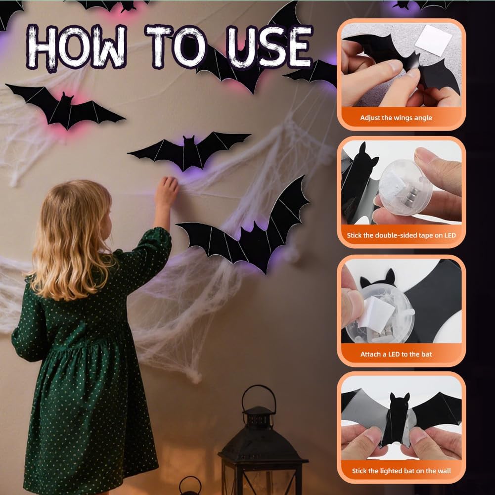 🦇2026 New Halloween 3D Lighted Bats🎃