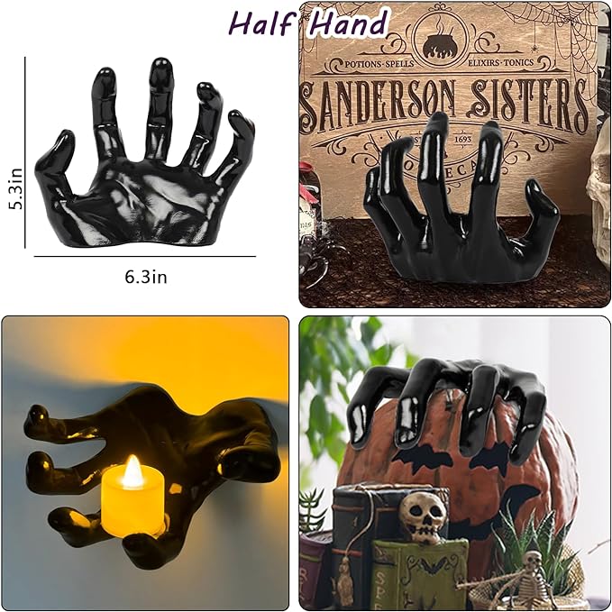 Wall Mounted Horror Outstretched Hand | Comes with a Lit Candle | Wall Art Sculpture