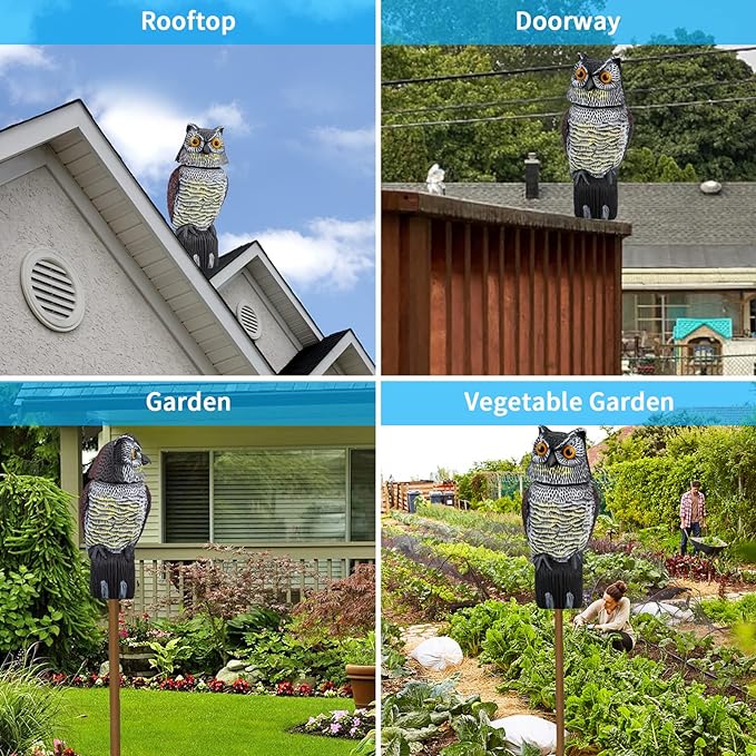 Owl Garden Decoration|Owl Decoys to Scare Birds Squirrels Away