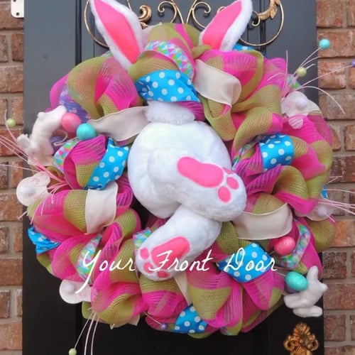 🐰Easter Bunny Wreath Decoration 🎀
